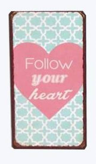 Blechschild-Magnet Follow your heart