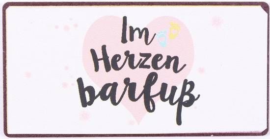 Blechschild-Magnet Im Herzen barfuß