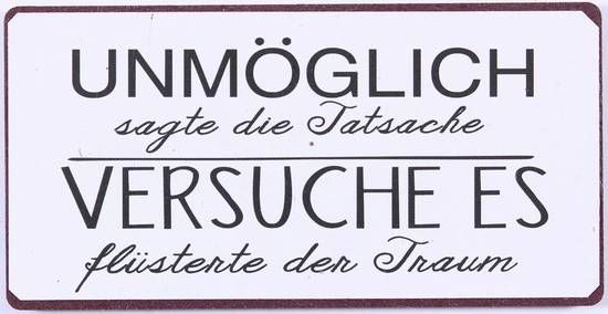 Blechschild-Magnet Unmöglich sagte die Tatsache