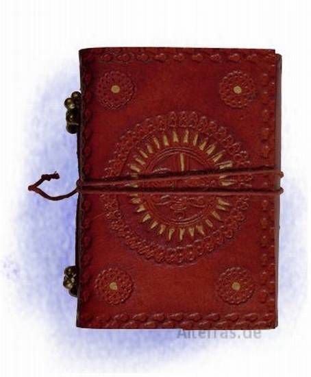 Notizbuch mit Ledereinband - Sonne