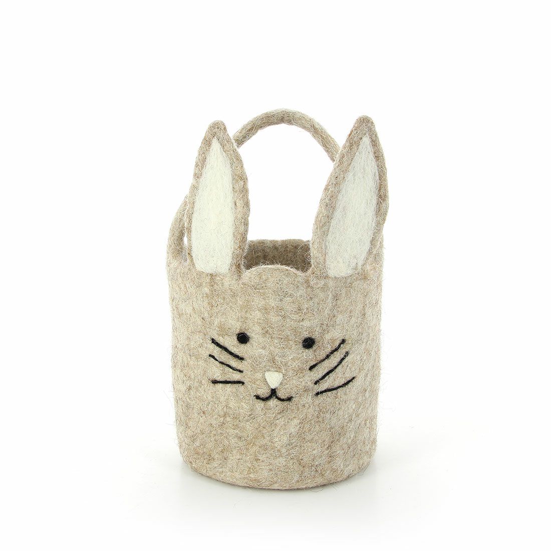 Ostereier Körbchen Hase beige meliert