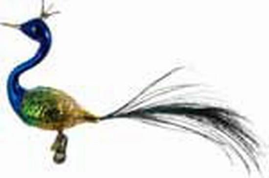 Pfau mit Krone Glasschmuck mit Clip