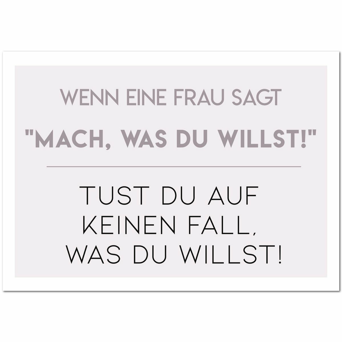 Postkarte Wenn eine Frau sagt