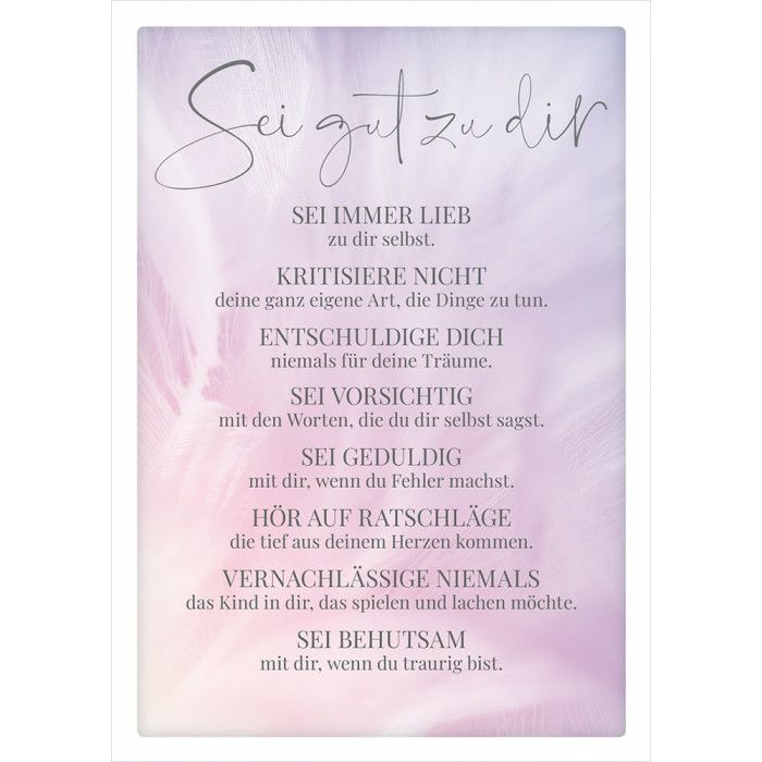 Postkarte Sei gut zu dir