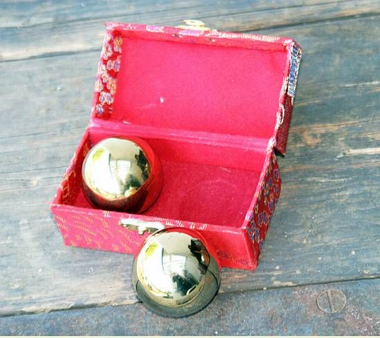 Qi Gong Kugeln goldfarben 45 mm