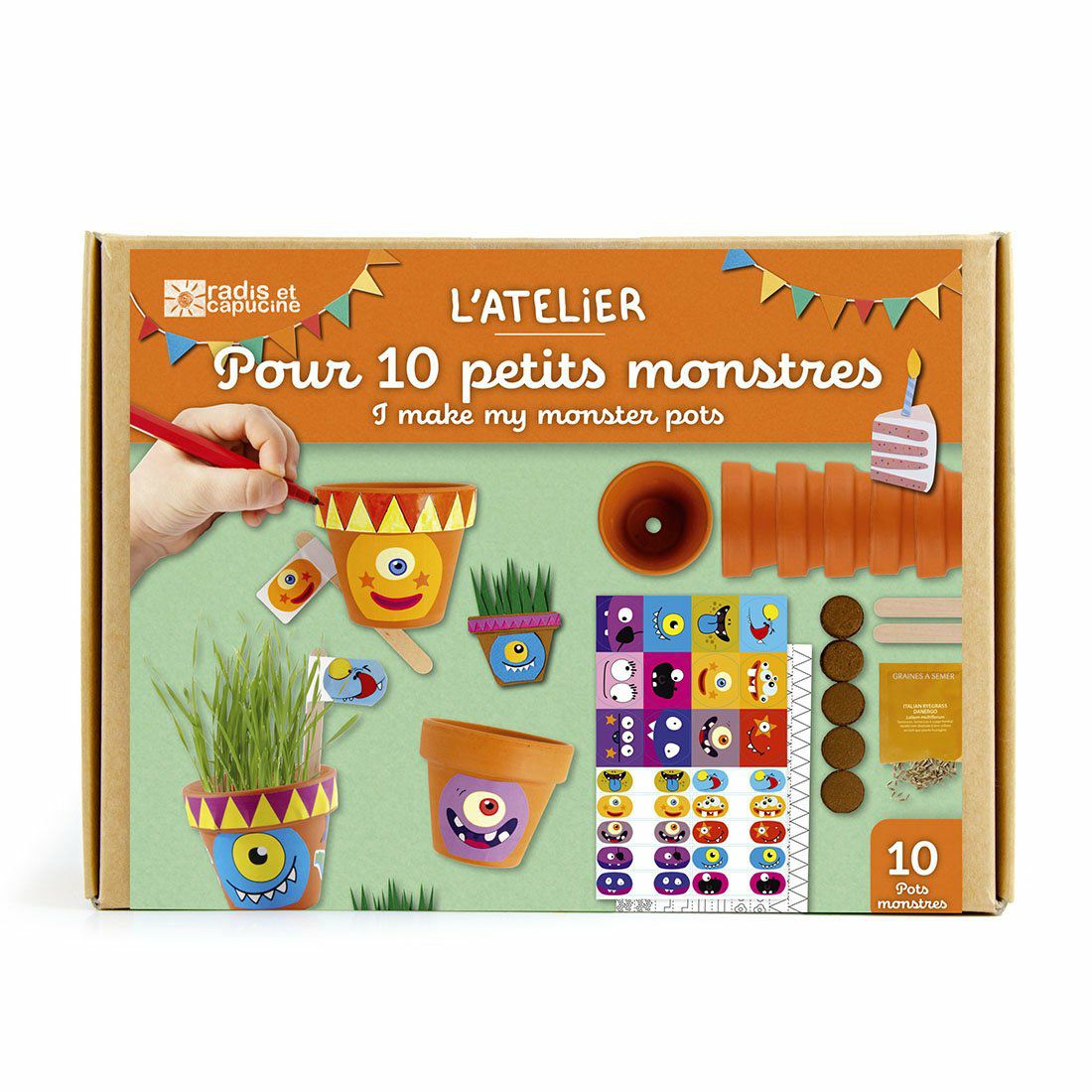Geburtstagsbox 10 kleine Monstertöpfe