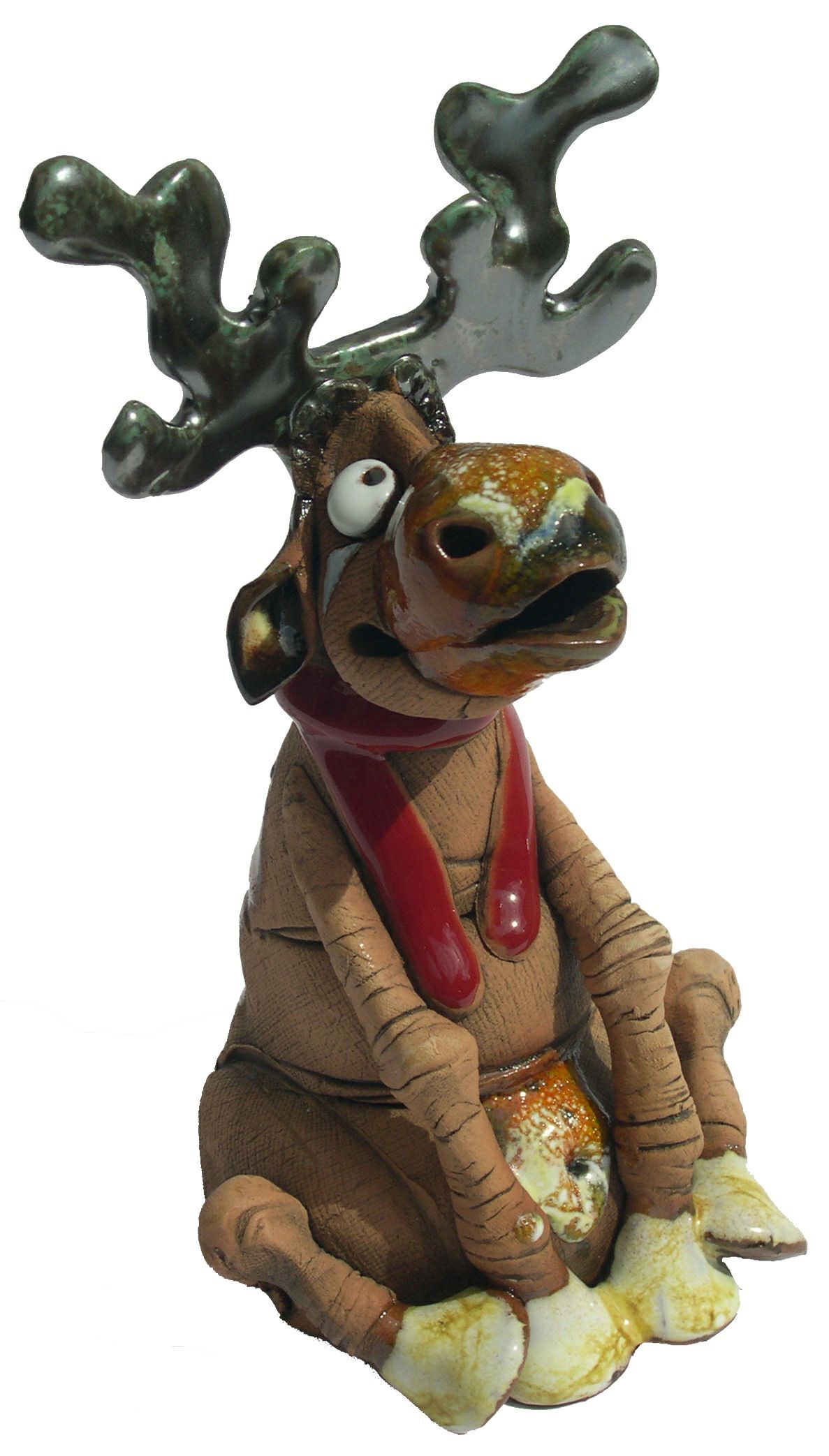 Ton-Räucherfigur Elch