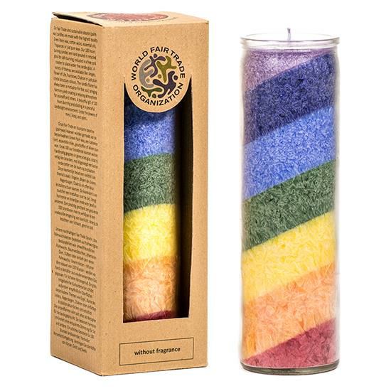 Stearinkerze Regenbogen hoch