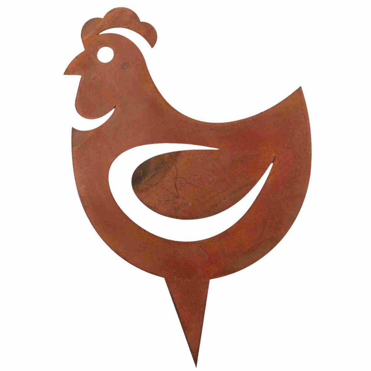 Gartenstecker Rost Huhn Frieda
