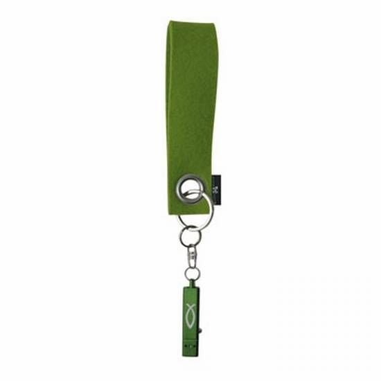 Schlüsselanhänger Wollfilz grün Taschenlampe