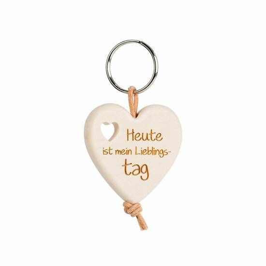 Schlüsselanhänger Holz-Herz Lieblingstag