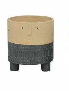 Topf Ecolo Gesicht grau