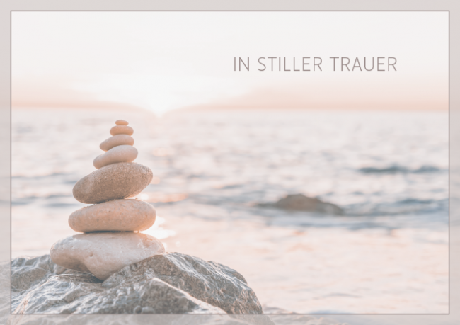 Doppelkarte In stiller Trauer Steine