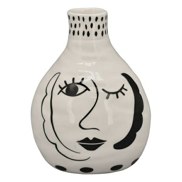 Vase XOXO Gesicht bauchig