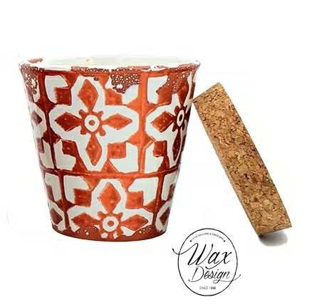 WAX Design Kerze Vanille/Keramiktopf 