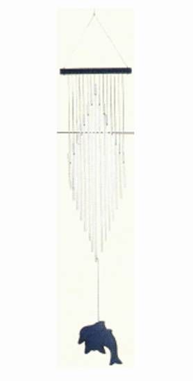 Windklangspiel Rautenform Delphin blau