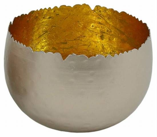 Windlicht Alu silber/gold antik XL