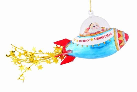 Weihnachtshänger Santa in Rakete