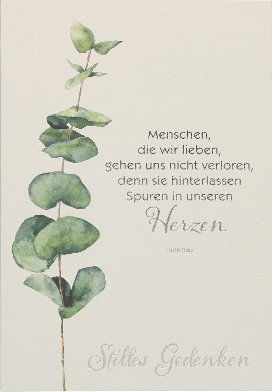 Trauerkarte Spuren in unseren Herzen www.kleinedingeladen.de