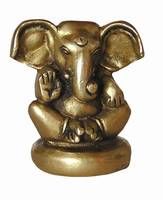 Ganesha sitzend, Messing, ca. 6 cm