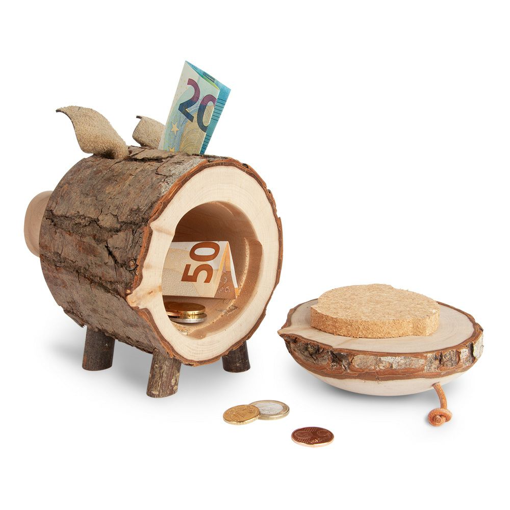 Holz Sparschwein Rudi Gr 2