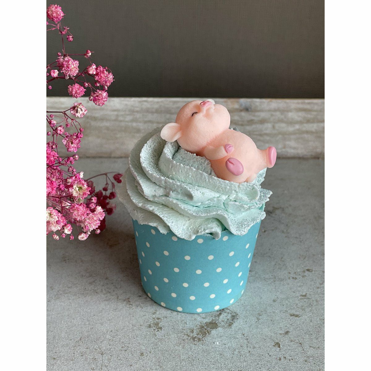 Schweinchen Badecupcake Vanilie
