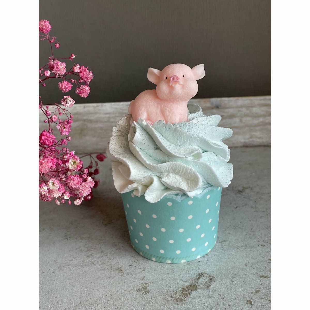 Schweinchen Badecupcake Vanilie