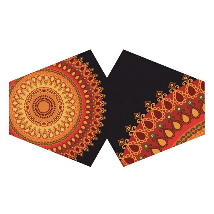 Erwachsenen Behelfsmaske Orange Mandala
