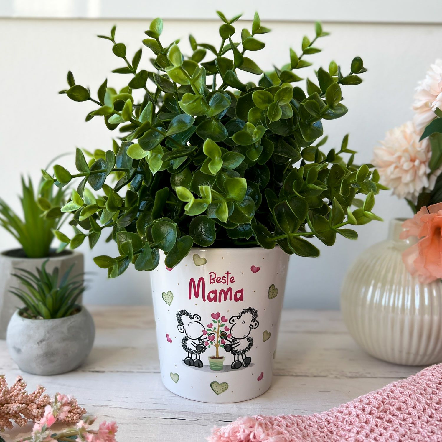Blumenübertopf Beste Mama