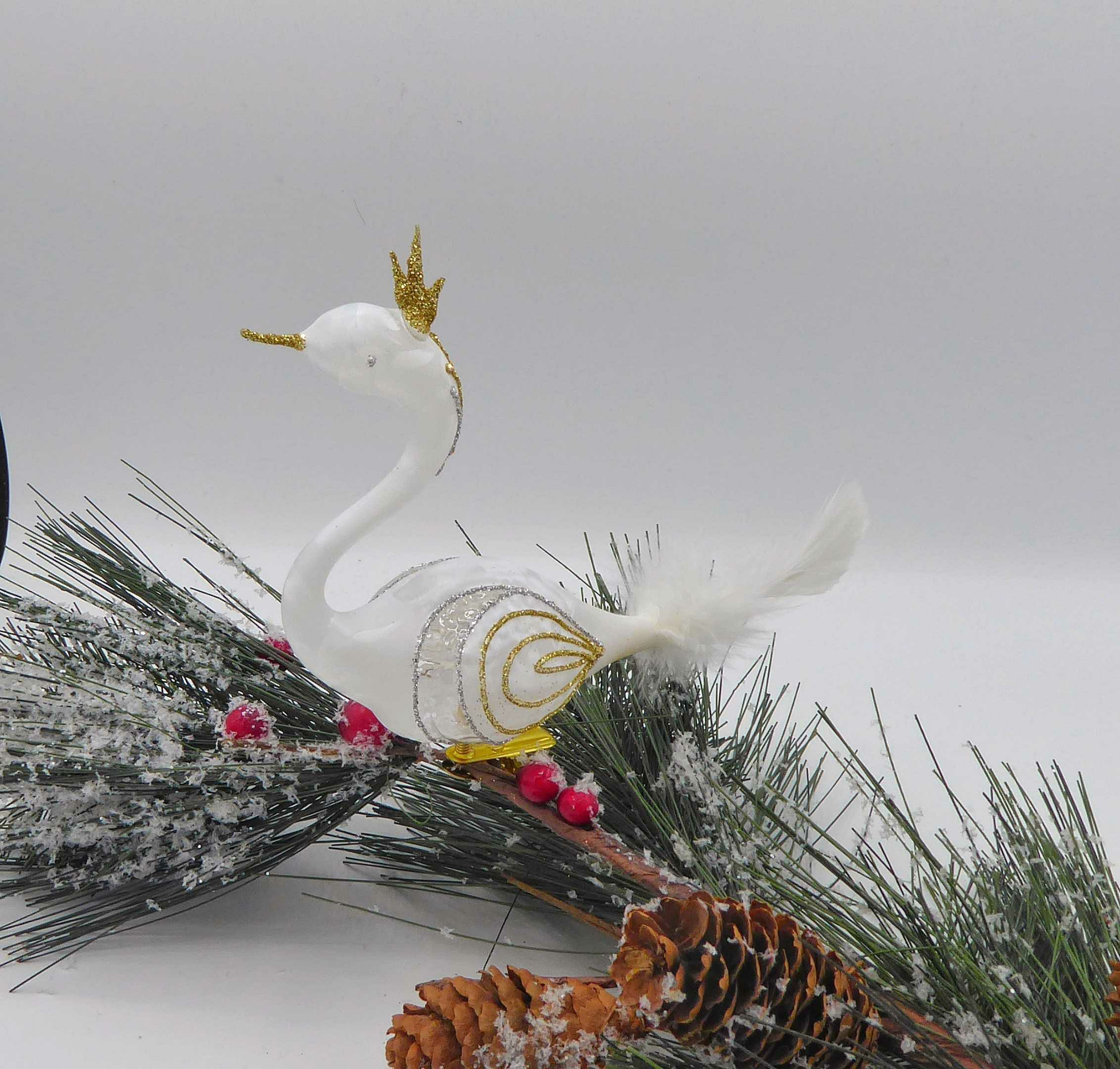 Christbaumschmuck Schwan weiß