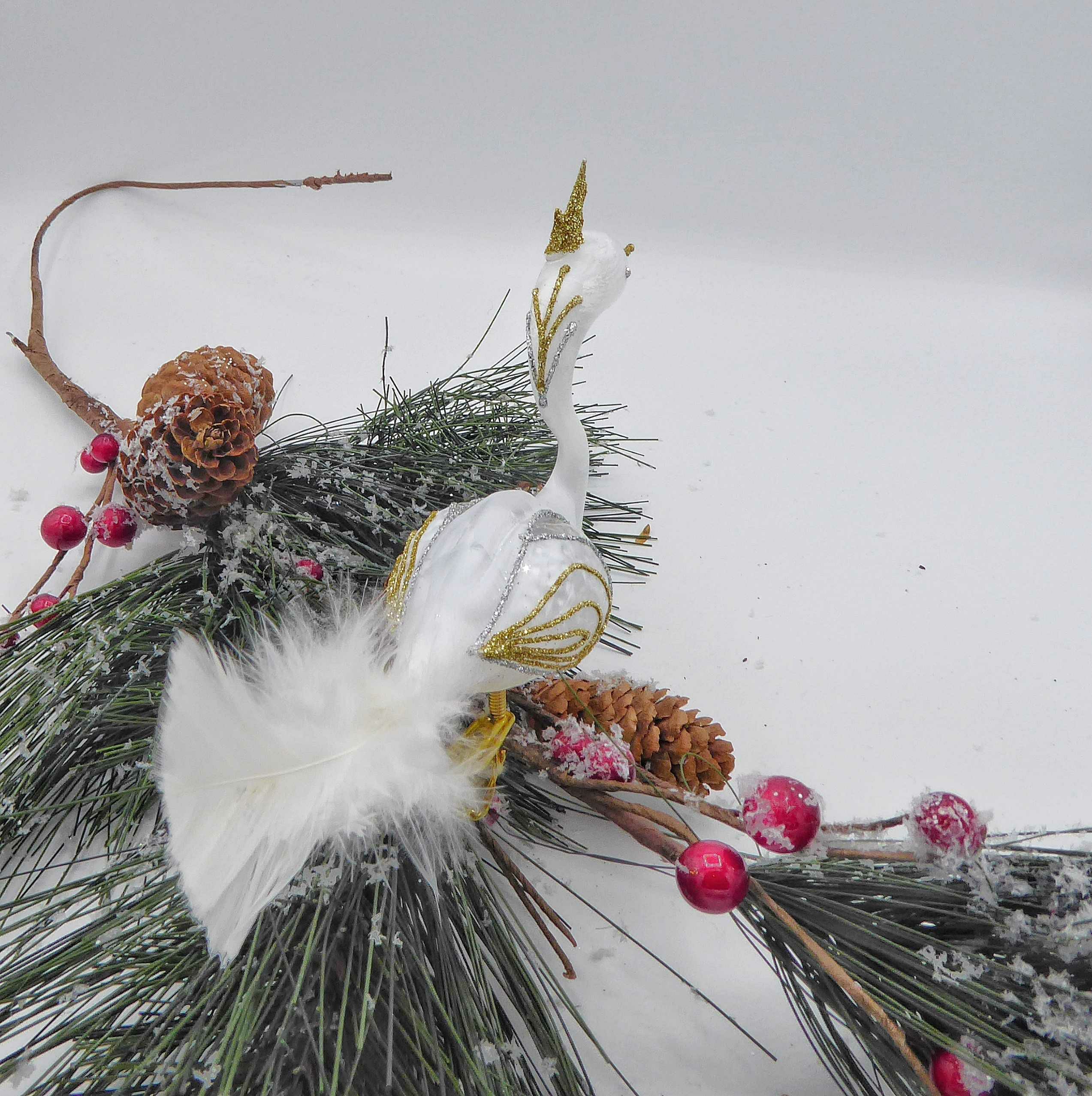 Christbaumschmuck Schwan weiß