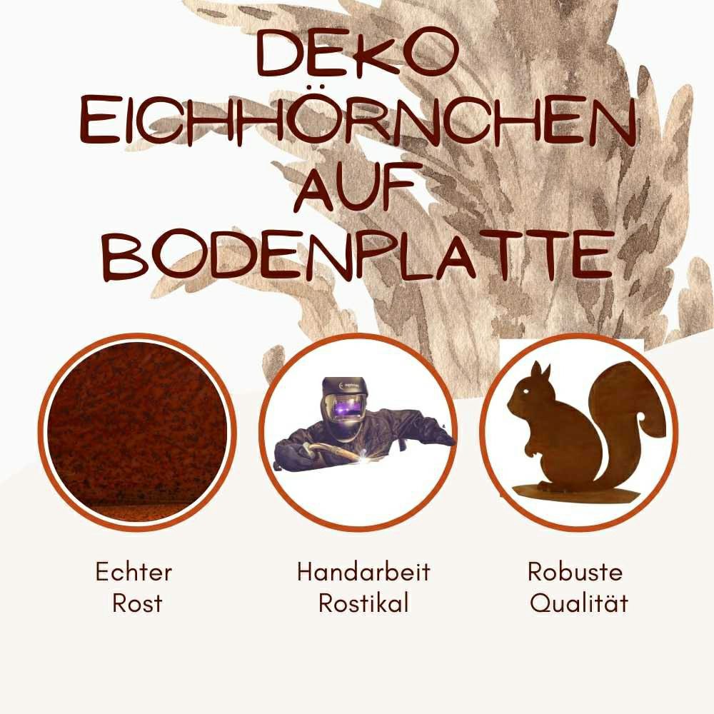 Eichhörnchen aus Rost auf Bodenplatte