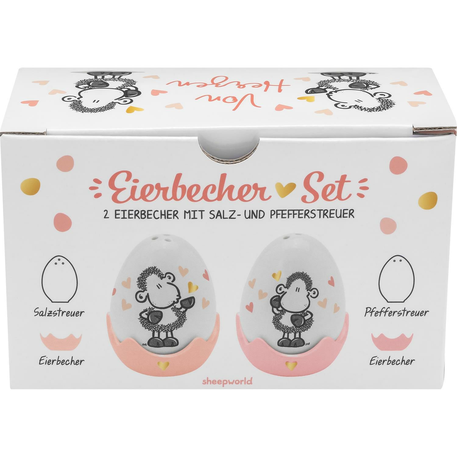 Eierbecher Streuer Set  Von Herzen