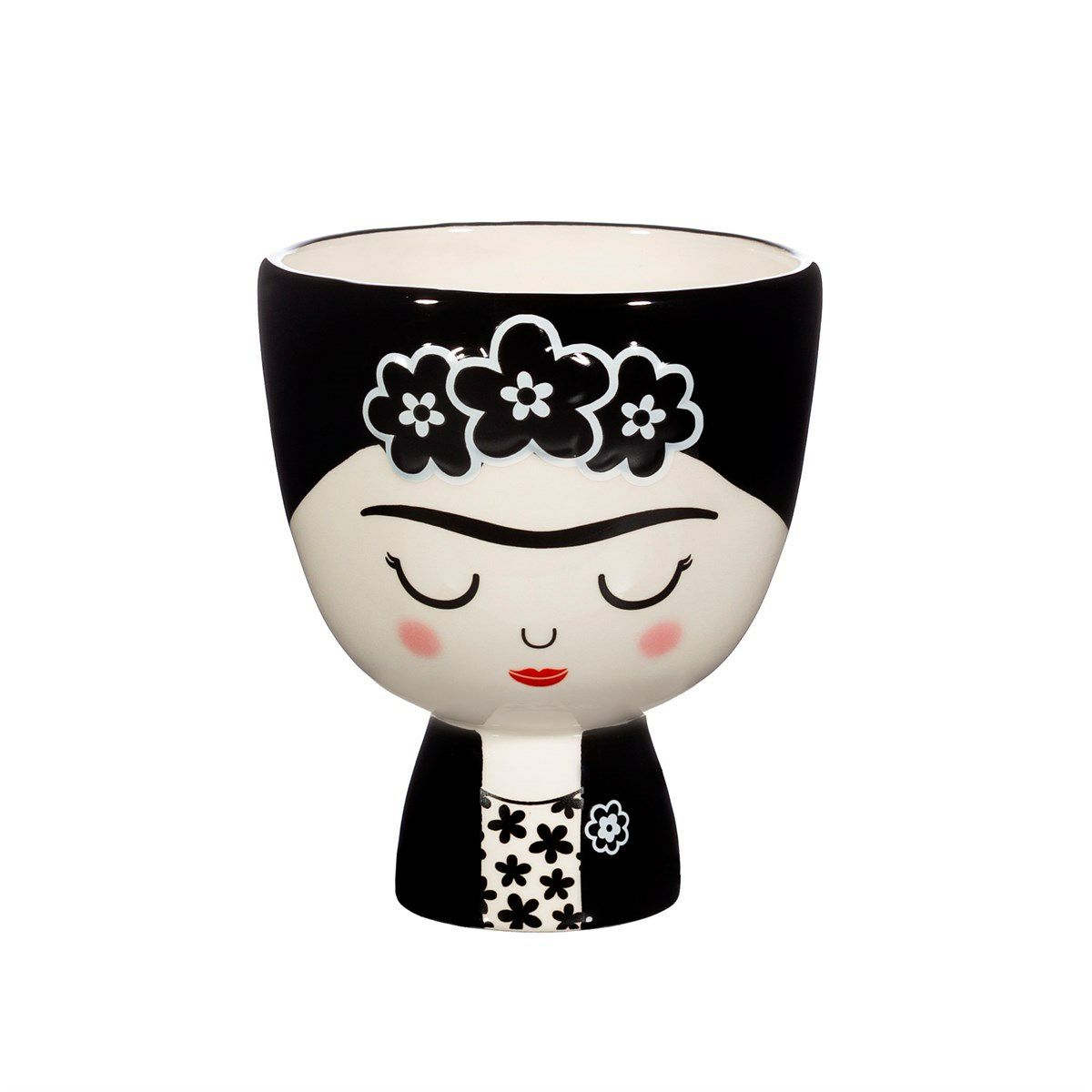 Frida Monochrome Planter schwarz-weiß