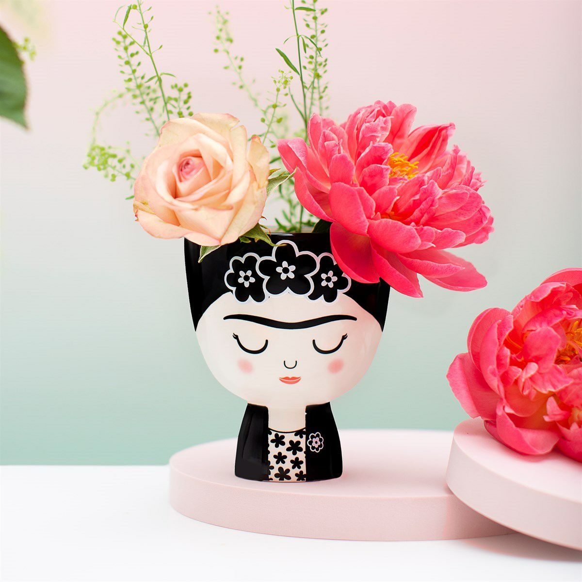 Frida Monochrome Planter schwarz-weiß