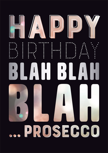 Grußkarte Blah, Blah ...Prosecco