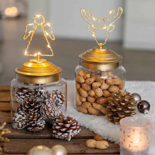 Glas mit Engel-Deckel + LED