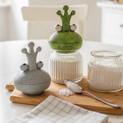 Glas mit Frosch-Deckel