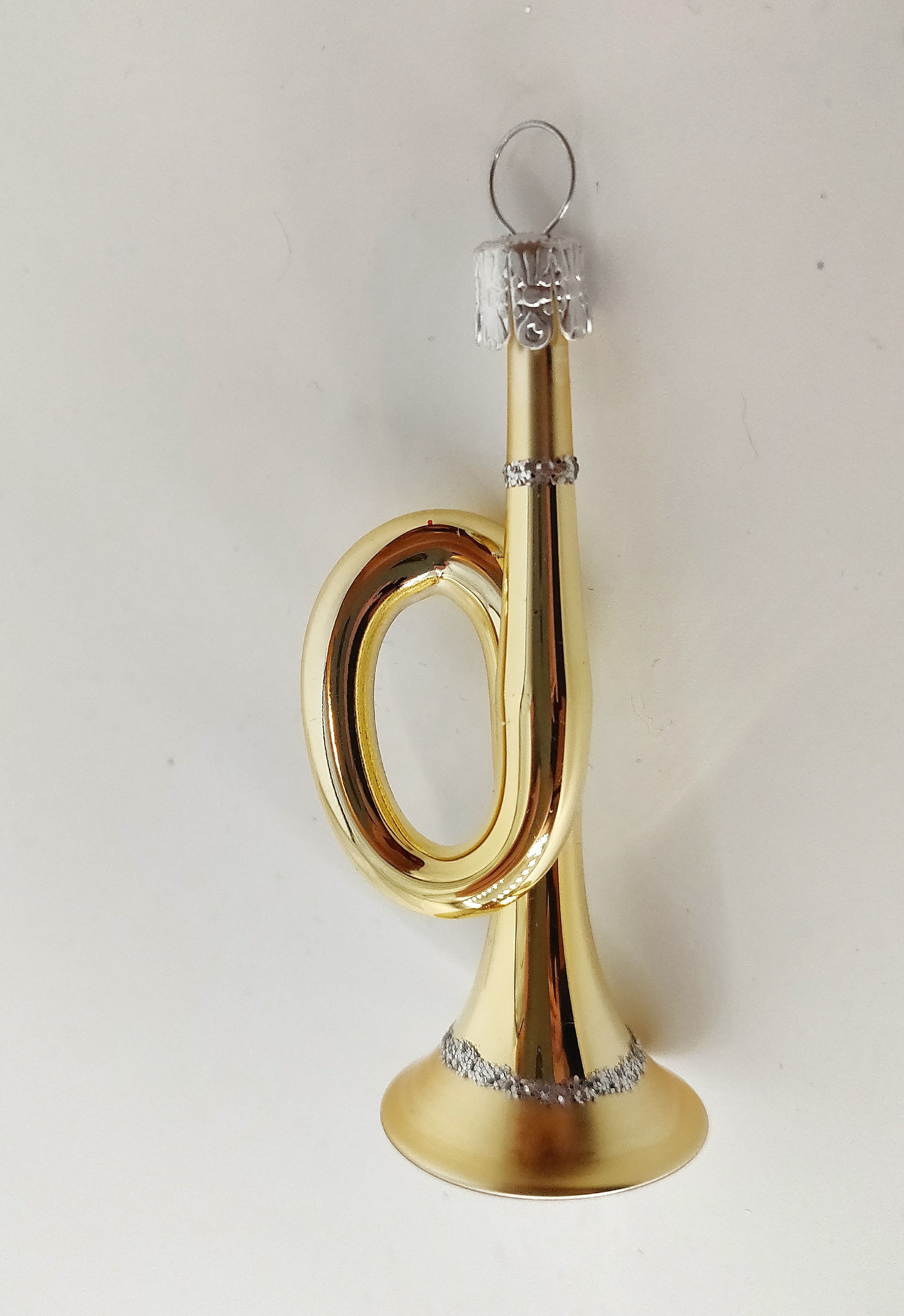 Christbaumschmuck Trompete gold