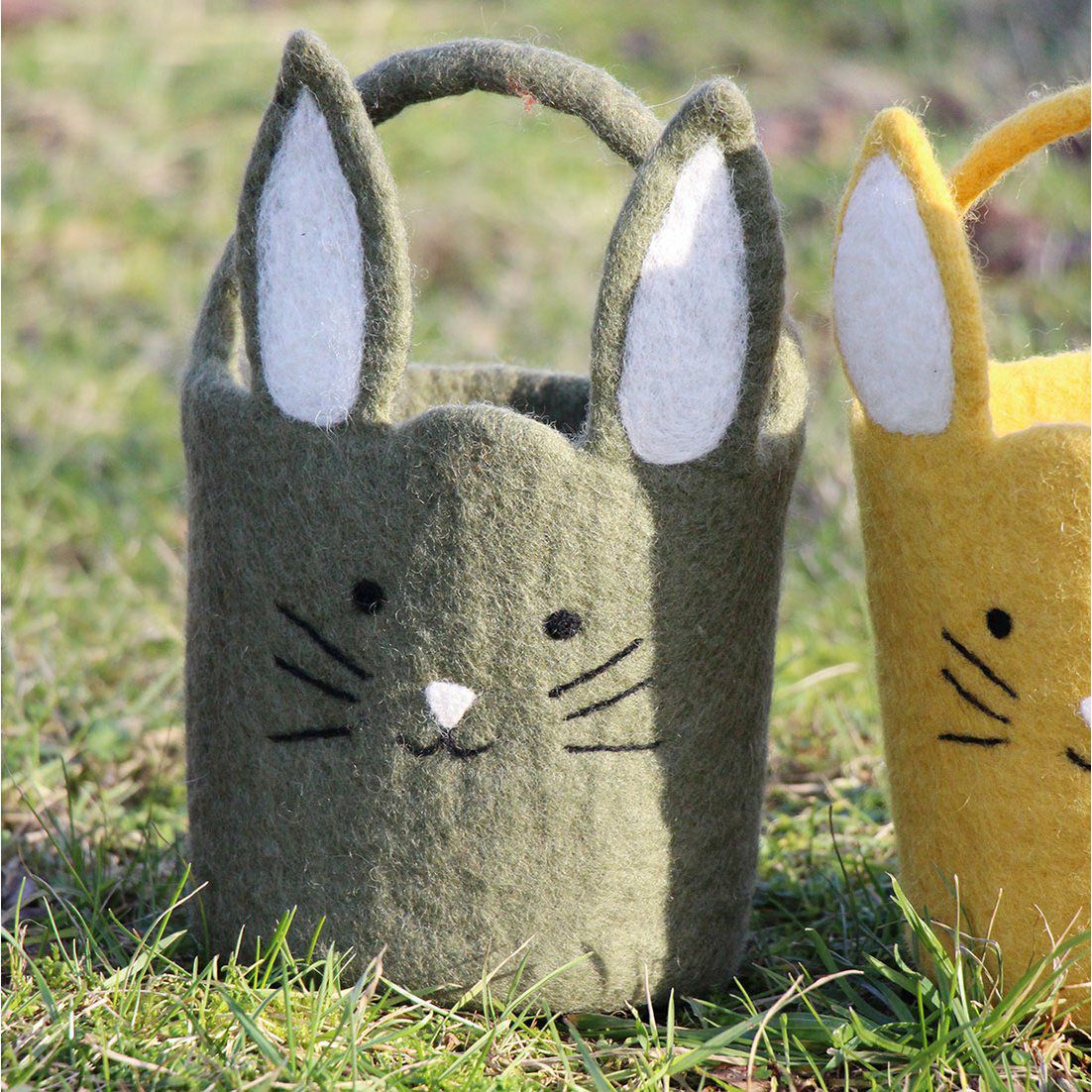 Ostereier Körbchen Hase olivgrün