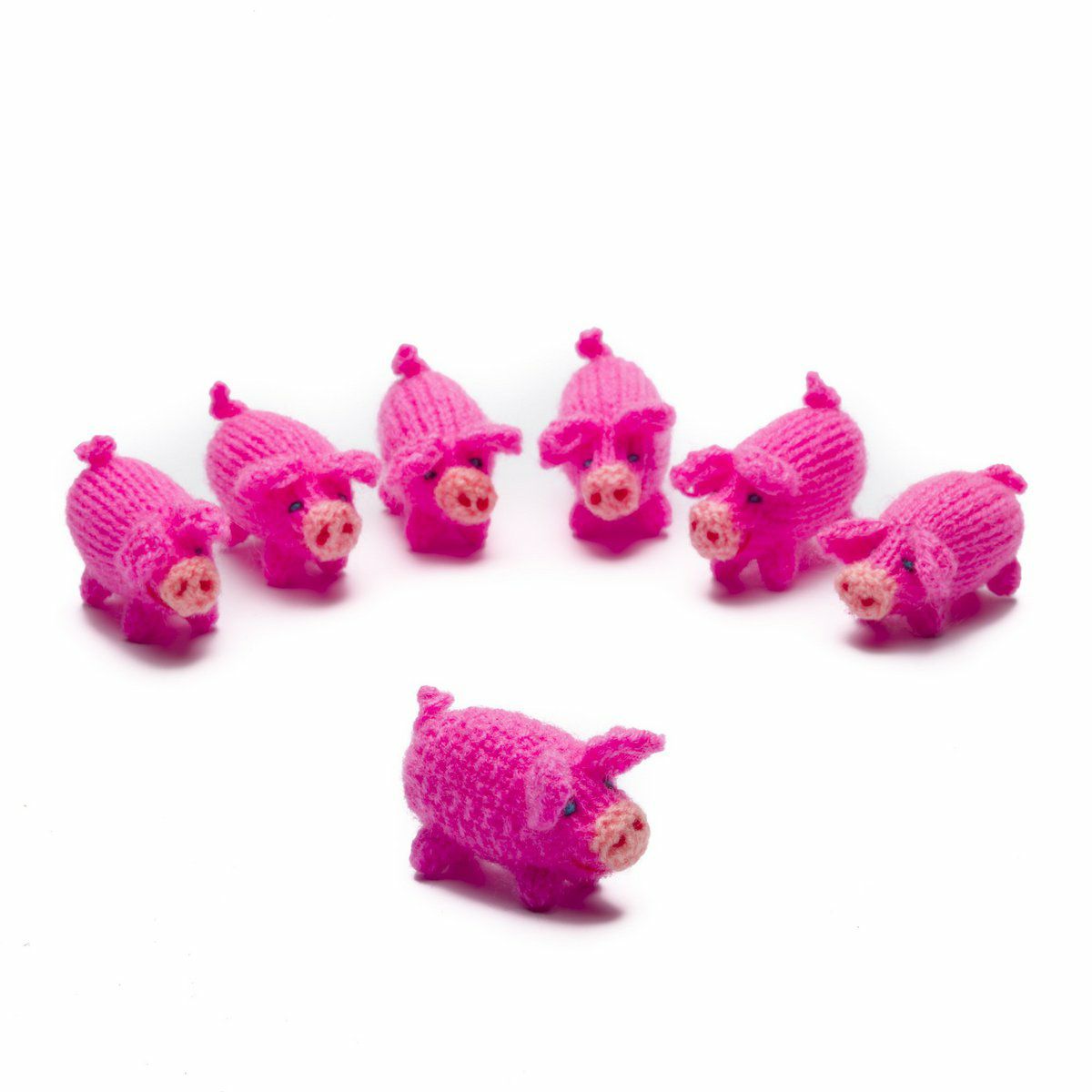 Gestricktes Schweinchen klein knallrosa