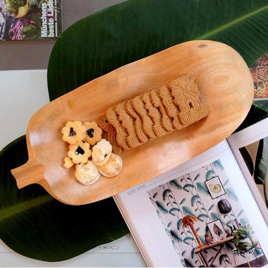 Holzschale Banana Leaf weiß