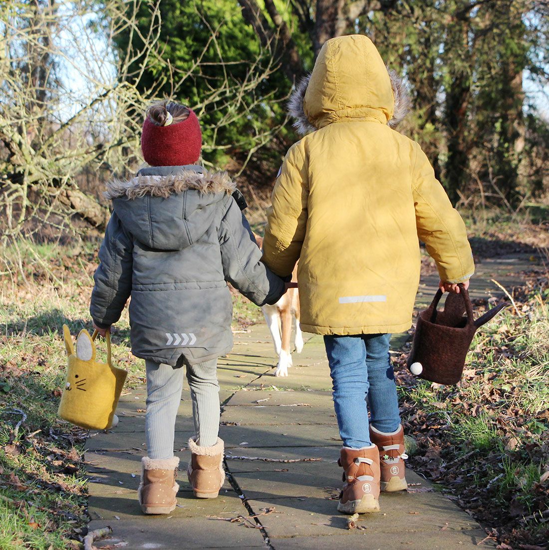 Ostereier Körbchen Hase braun