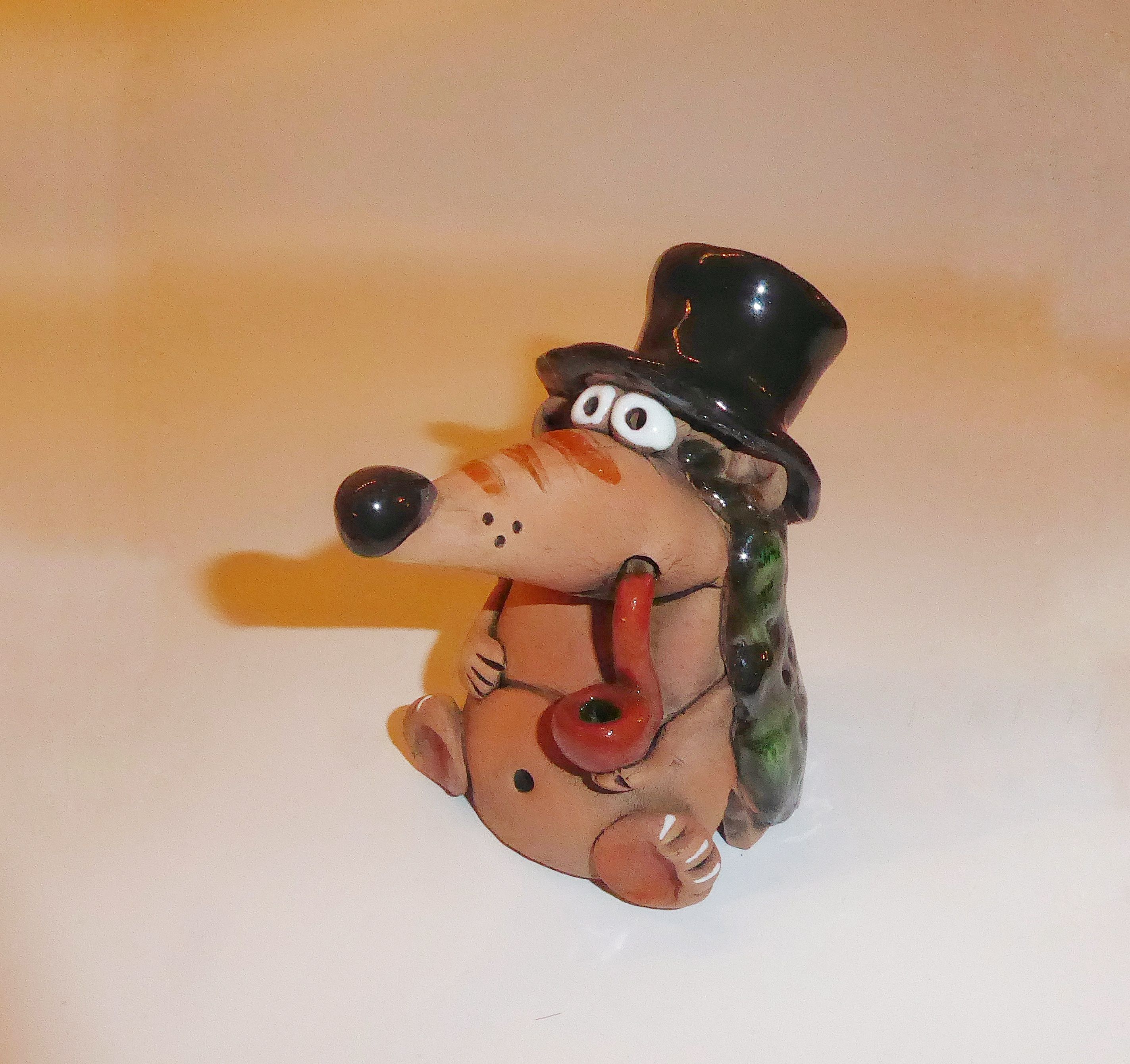 Räucherfigur Igel mit Pfeife
