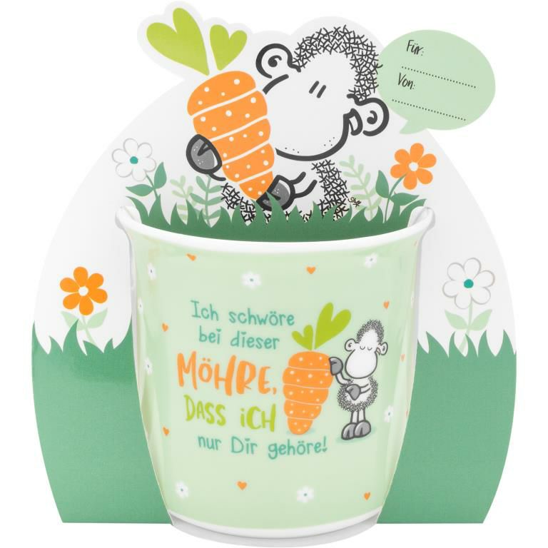 Ostertasse Möhre mit Geschenkbanderole
