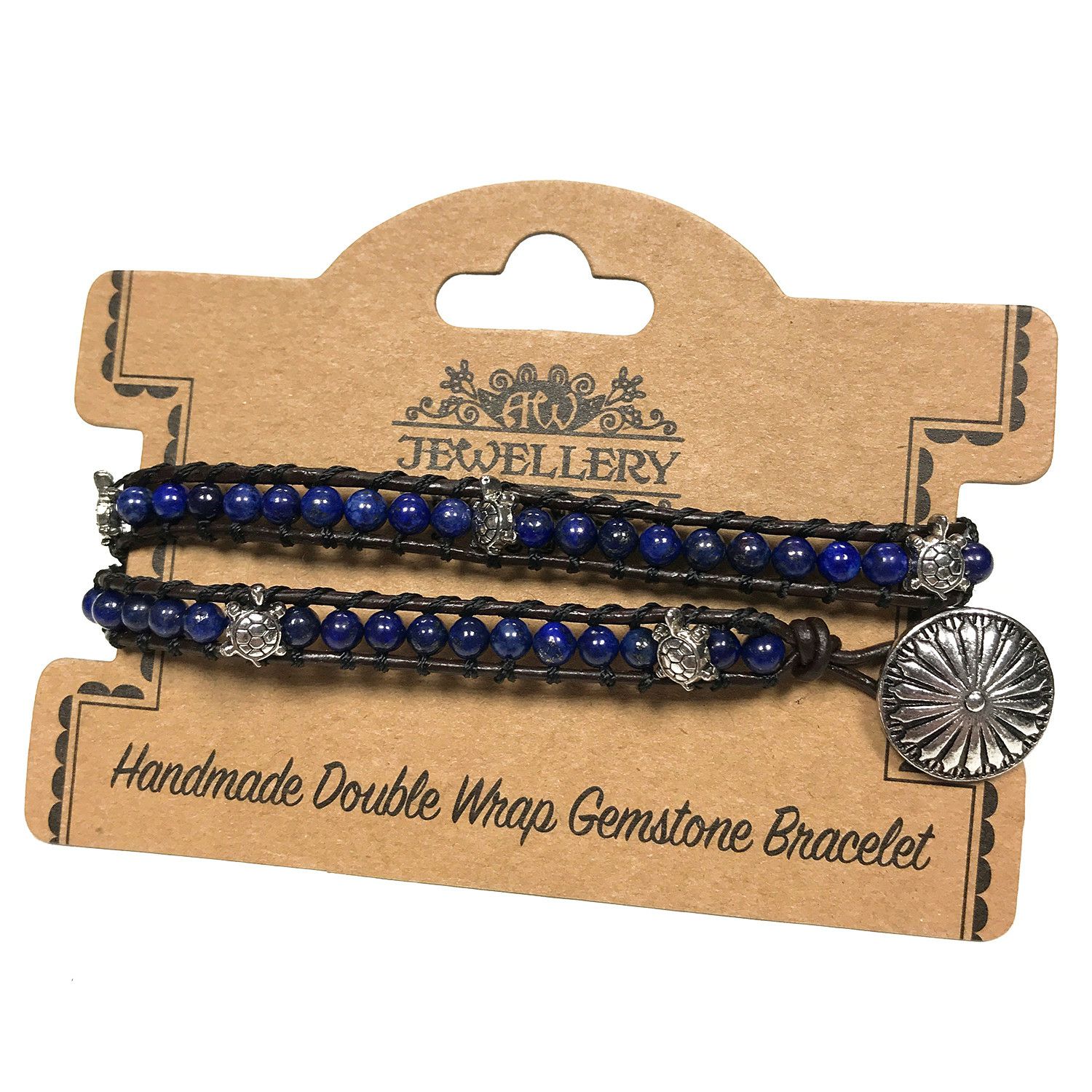 Wickelarmband Lapis  + Schildkröte